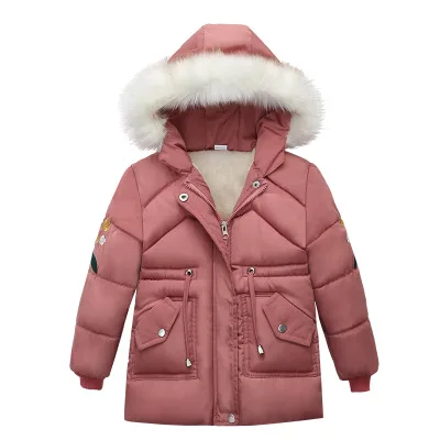 

Autumn Winter Girls Jackets Keep Warm Thickening Comfortable Kids Jacket Solid Hooded Casual Girls Coat 4-6 Years Kids Clothes