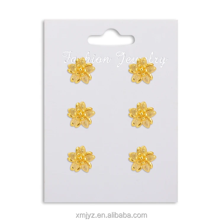 

French Celi Style Minimalist Brass Gold-Plated Flower-Shaped Retro Gold Earrings Earrings Net Red