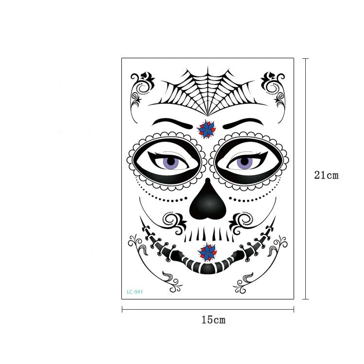 

OMG Custom Party Props halloween Decoration Funny Jokes Dress Up Makeup Design Face Tattoo Paper Transfer Stickers, Colorful