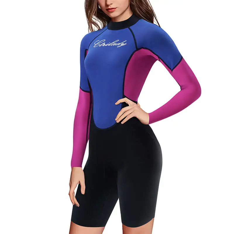 女性潜水服氯丁橡胶保暖3层织物冲浪自由潜水潜水服