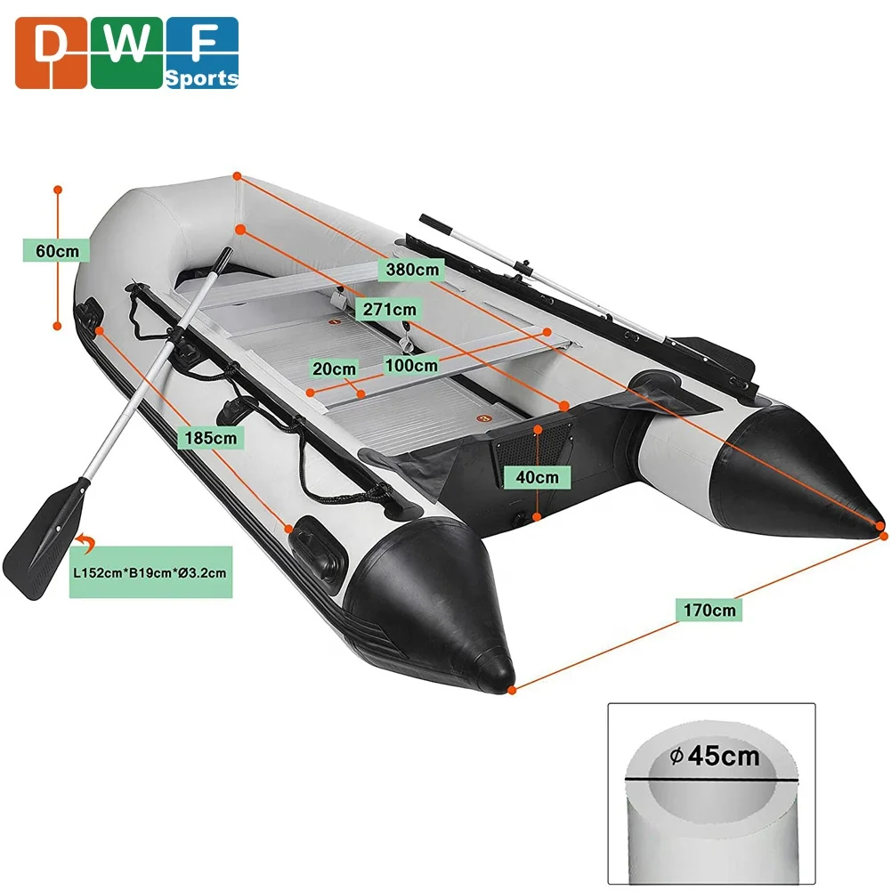 

EN/CE China 1.2mm 3.3m Wholesale PVC Folding 3-4 Persons Inflatable Fishing Boat Inflatable Dinghy