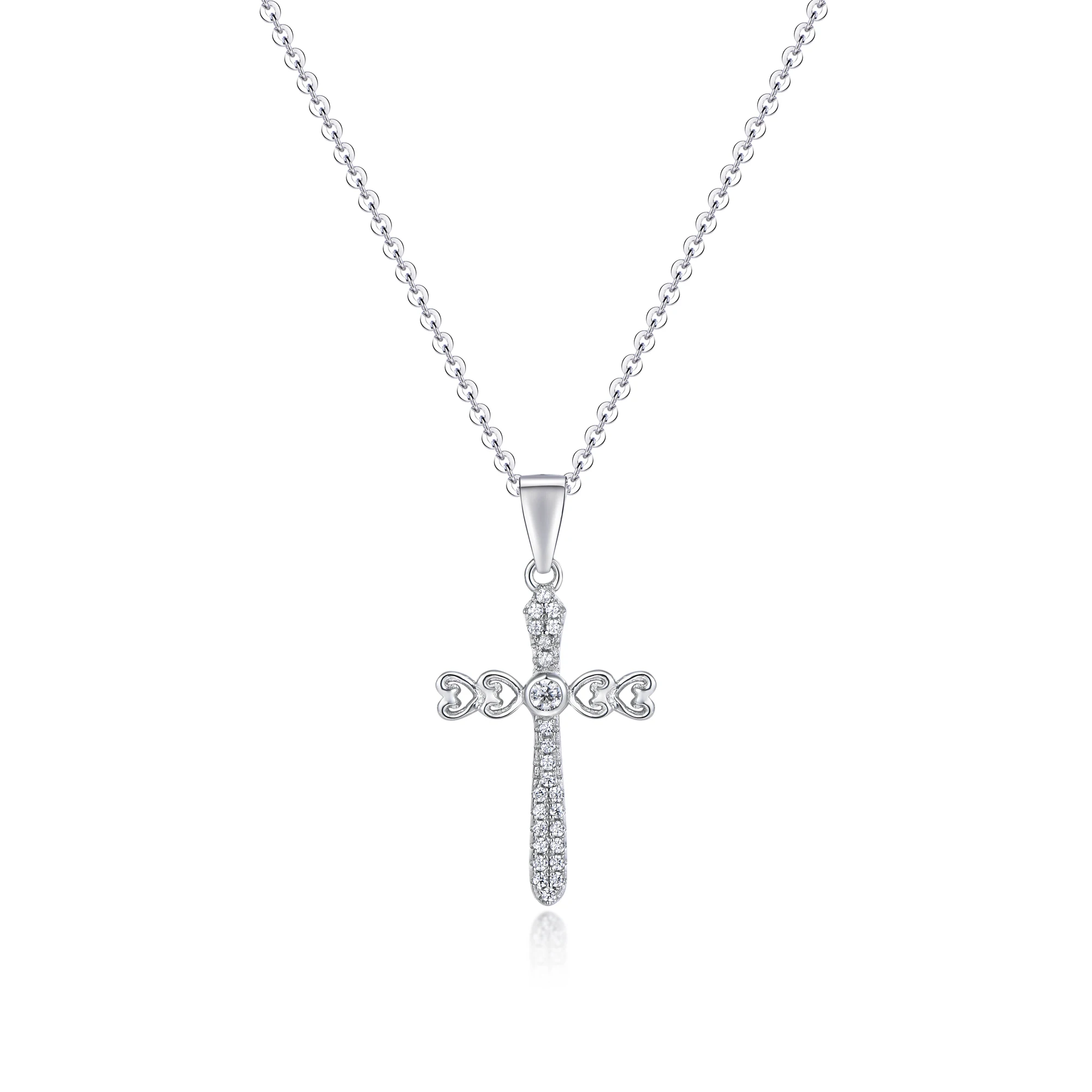 

New American Faith Silver Chain Jewellery 14K Gold Plated Cross Necklace for Women, Cross Pendant, Gold Necklaces for Women