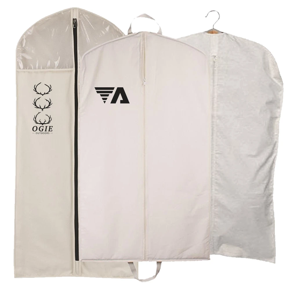 

Best quality recycle popular Custom breathable canvas cotton garment bags, Customized white ,black