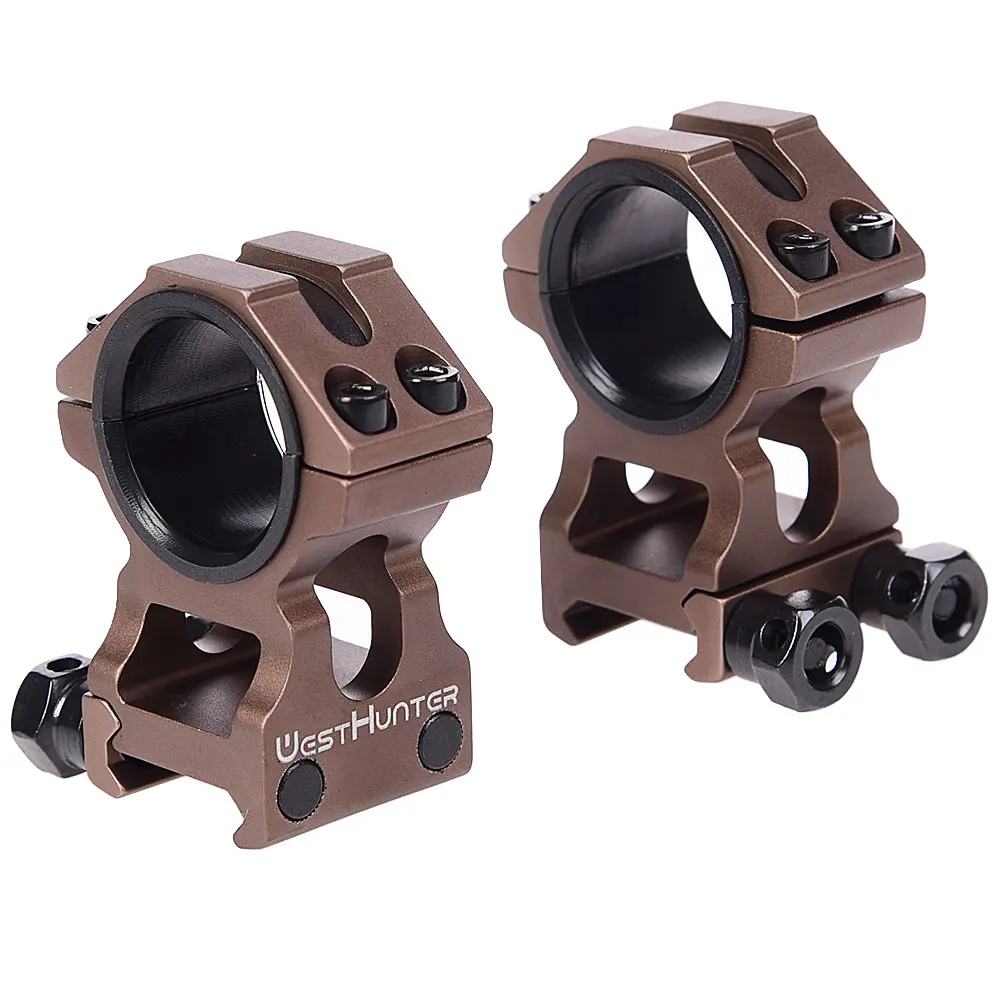 

WESTHUNTER Tan 25.4mm/30mm High Profile Picatinny Scope Mounts CNC process Dual Rings Weaver Scope Base Hunting Accessories