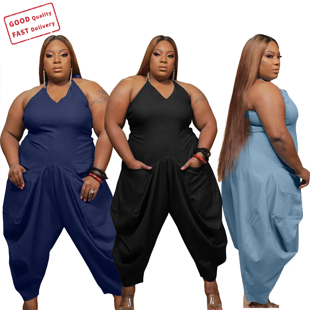 

GQ2941 hot sale womens jumpsuits summer sling harem plus size jumpsuit casual jumpsuits, Picture