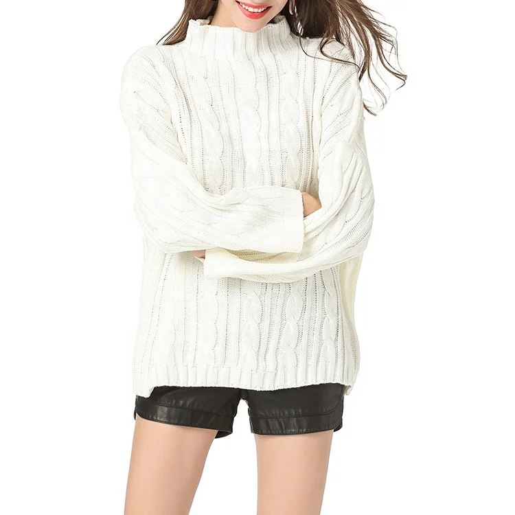 

Women's Ladies Oversize Turtleneck Sweater Designer Sweatshirt