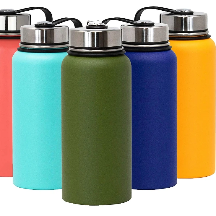 

REX custom wide mouth triple walled vacuum stainless steel insulated sports water bottle, Customized color