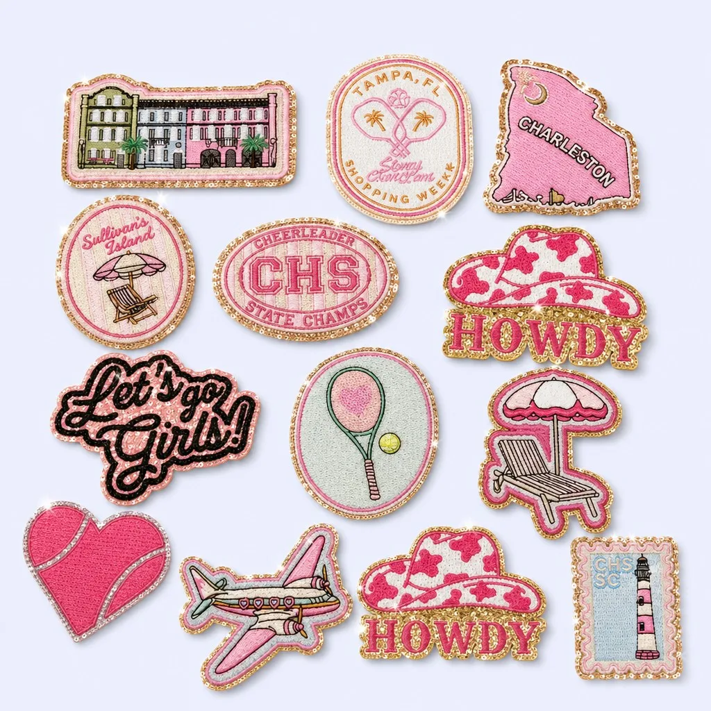 Assorted Glitter Sequin Badges