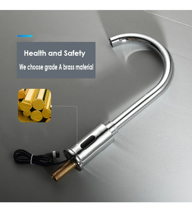 Touchless Operation Brass Infrared Inductive Sensor Faucet Motion