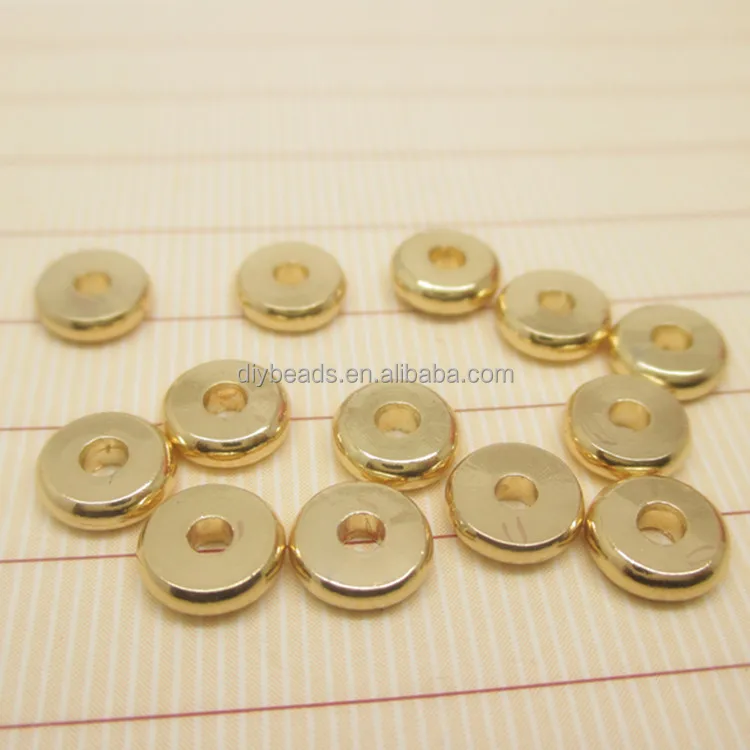 

Wholesale 10mm 24K Gold Filled Rondelle Spacer Beads for DIY jewelry making Plating Beads