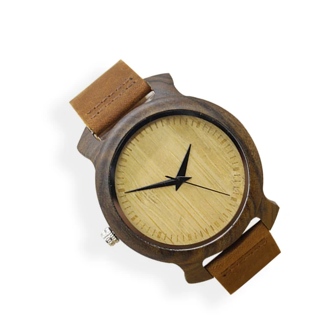 

Fashion Wooden Wristwatch with Genuine Leather Strap Charm Wristwatches
