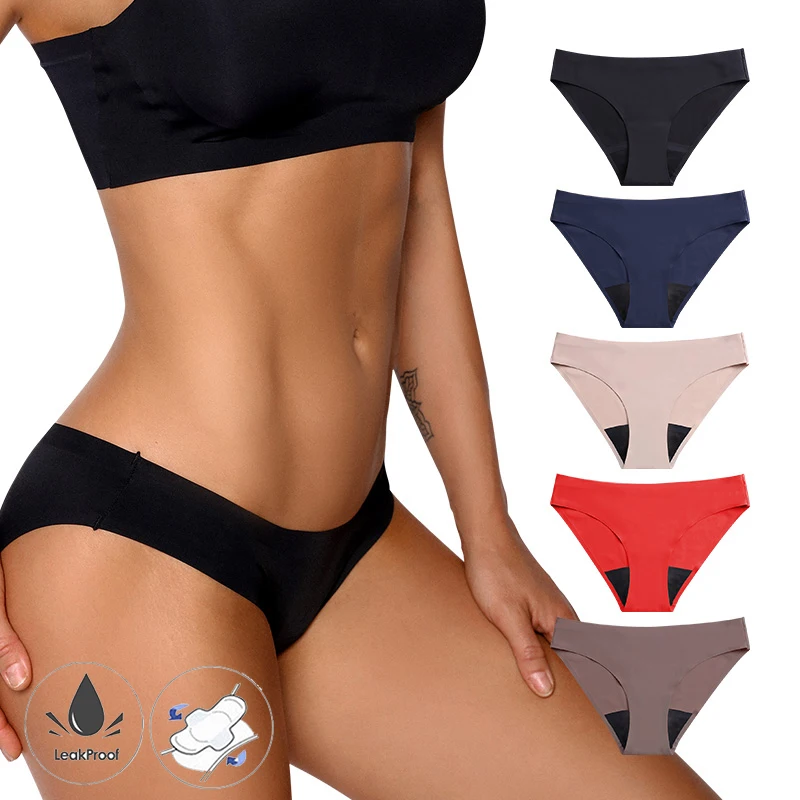 

High Quality Girls Sanitary Underwear Washable Absorb Underwear Light Weight 4 Layer Period Panties, Multi color