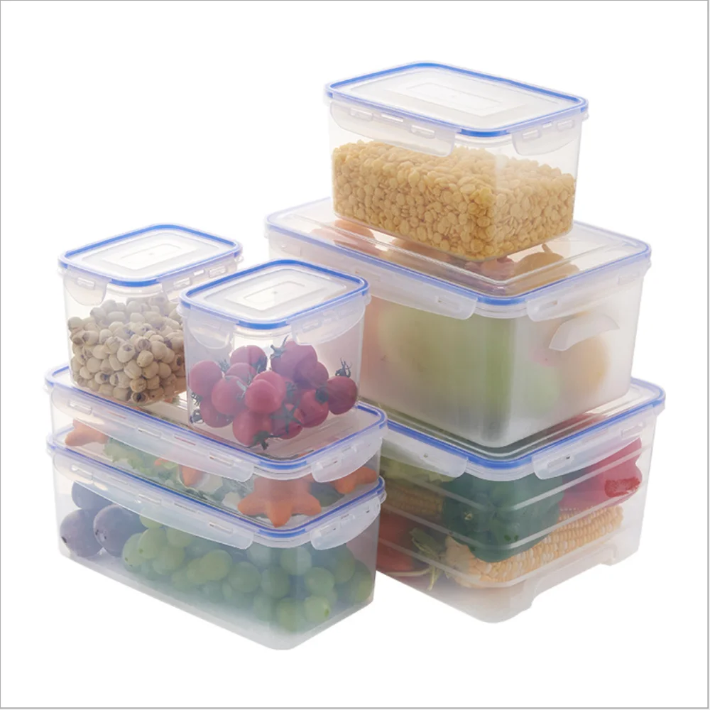 

Fullstar plastic Food Storage Box with Lids and Airtight Leak Proof Easy Snap Lock and BPA Free Clear Plastic Container Set, Blue /pink