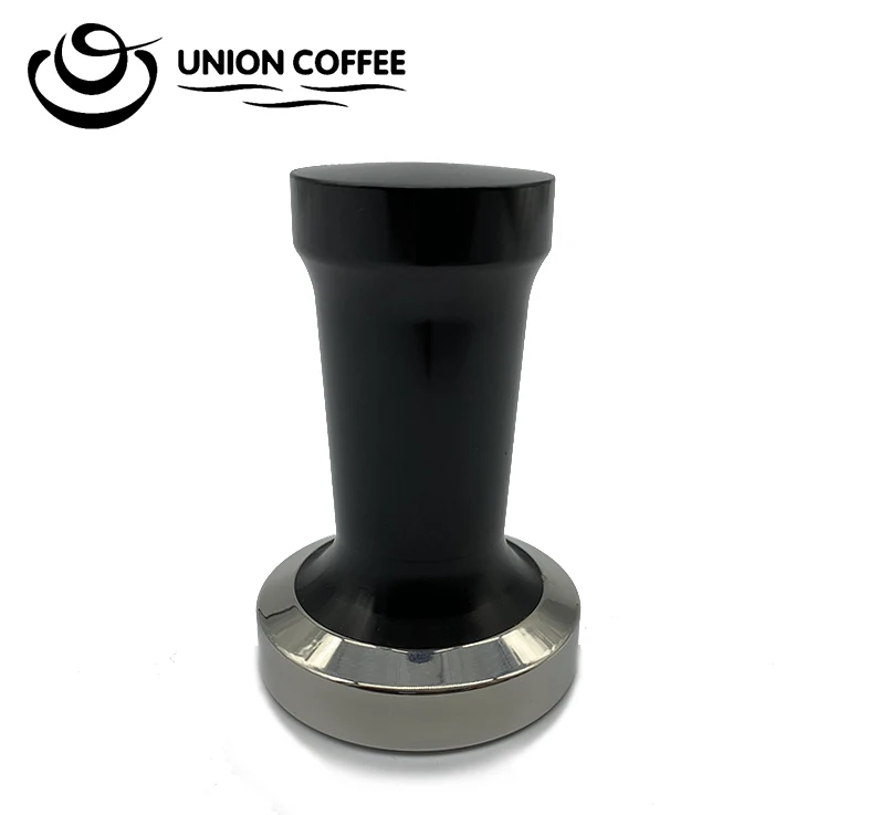 

58mm Flat Base Luxury Espresso Calibrated Coffee Tamper With Stainless Steel Base, Silver+black