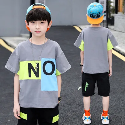

2021 fashion casual new summer kids clothing two set for boy
