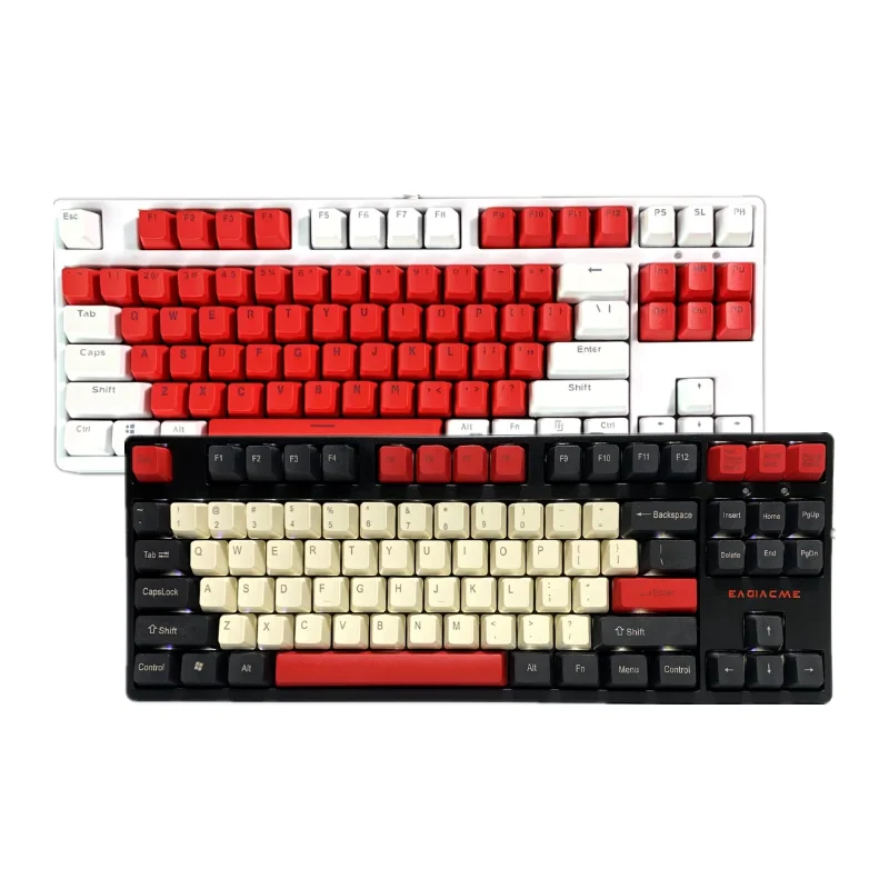 

E87C Mehcanical Gaming Keyboard PBT Keycaps LED White Backli MX Blue/Red/Brown/Black Switch Hot Swappable All Keys Anti-Ghosting