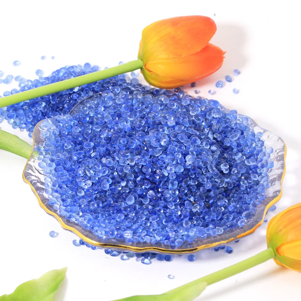 

Bluk Blue Glass Chips Healing Stone Blue Glass Chips Gravel For Feng Shui Decoration