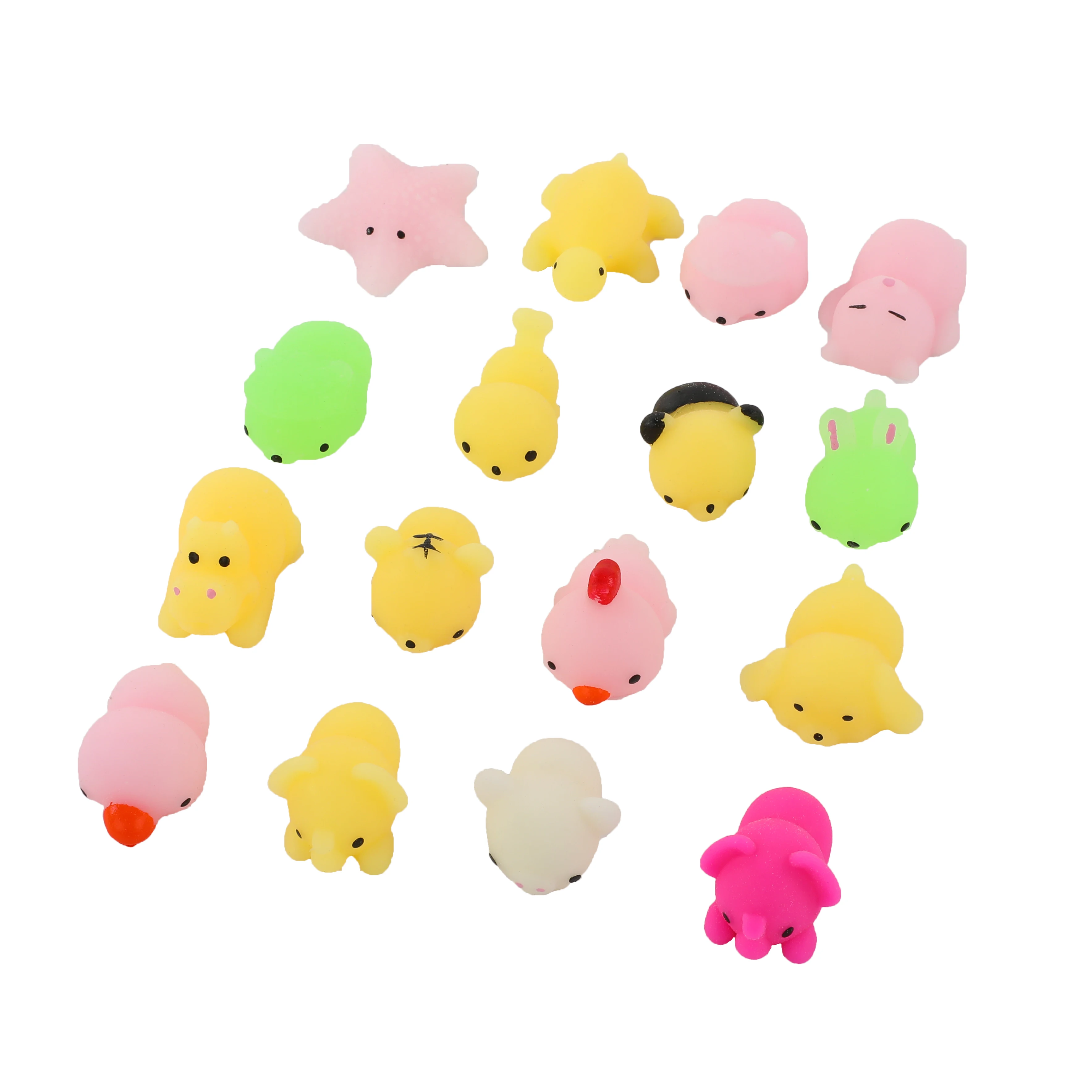
Best selling squeeze TPR soft cartoon toy silicone animal Squishies luminous toys 