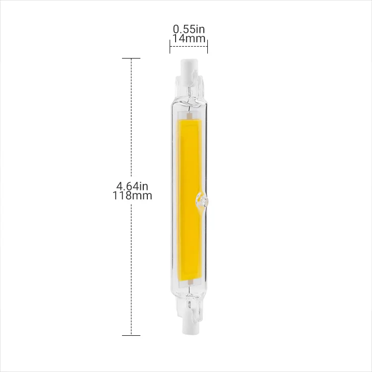 R7S COB LED Light Bulb 118mm 8W 4000K 120V  Double Ended Floodlight Bulb 80W Halogen Replacement 360 Beam Angle