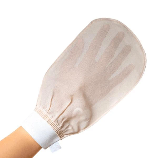 

Hot Selling Silk Gloves Exfoliating Raw Silk Exfoliating Glove Turkish For Body Spa, Customized color