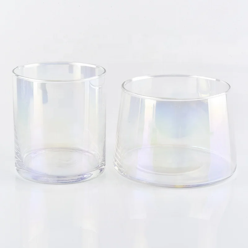 Luxury Holographic glass jar empty candle vessels