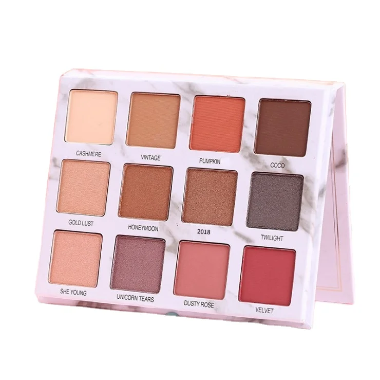

2020 Hot Sale New Design Eyeshadow Palette Customized Private Logo Makeup Cosmetics Popular 12colors Powder Eyeshadow Palette