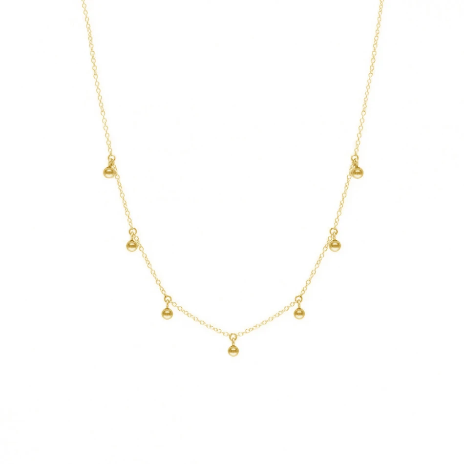 

Wholesale 18k Gold Fashion Jewelry Brass Shaker Ball Choker Necklace For Women