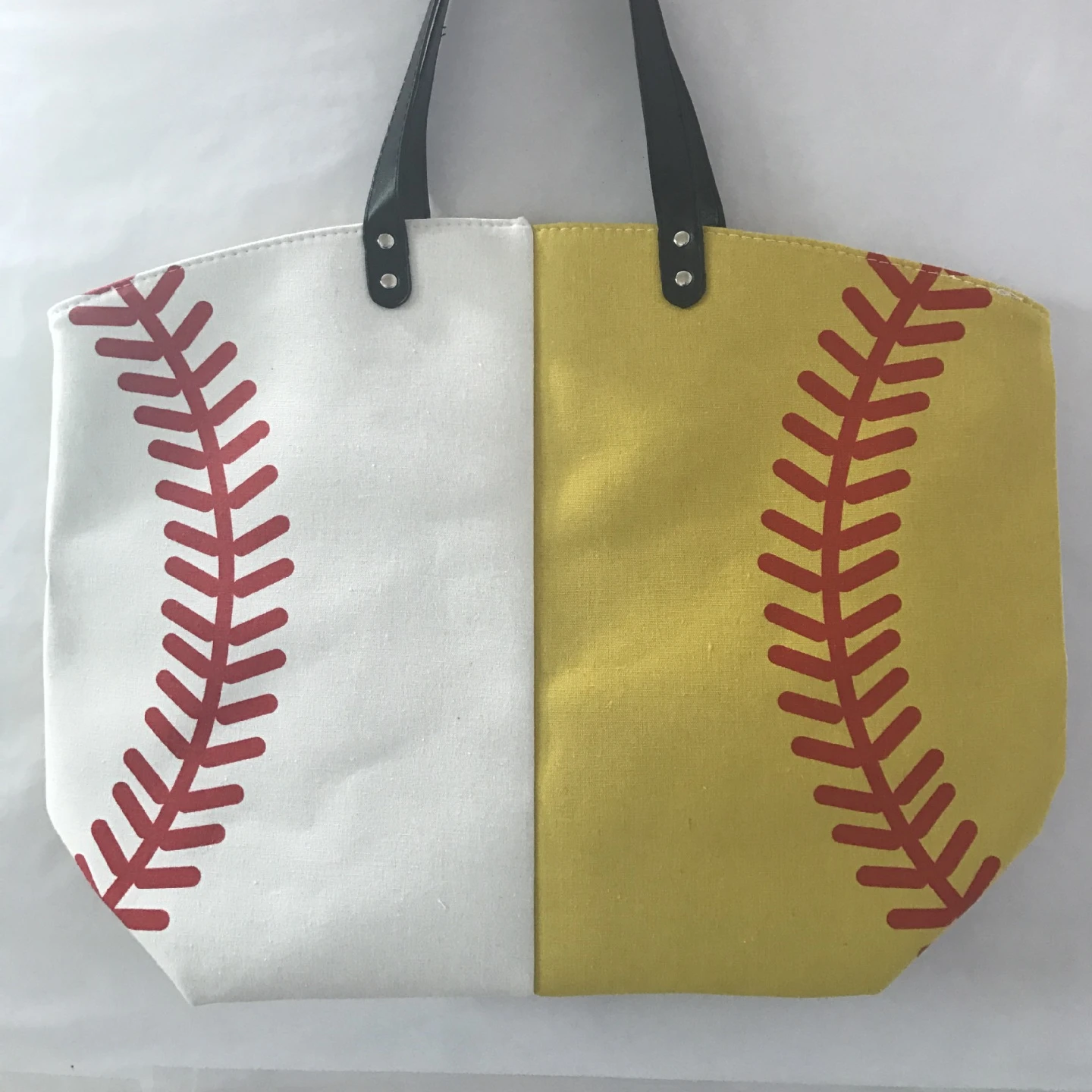 

Hot Sell Monogrammed Baseball Sport Canvas Tote Bag Wholesale Tote Bags Women handbags ladies, As picture as