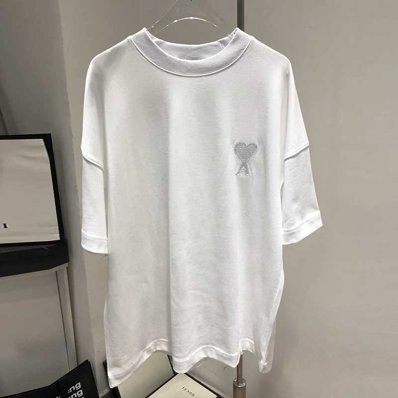 

2021 summer new love print cotton crew neck short sleeve casual loose women's T-shirt