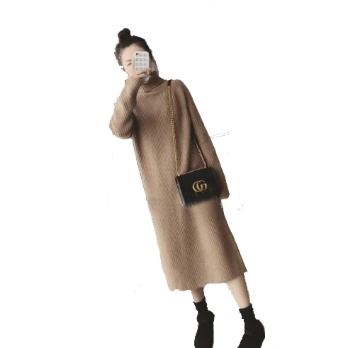 

elegant loose long sweater with high colar for winter muslim women, Purple,black,pink,blue,sky blue