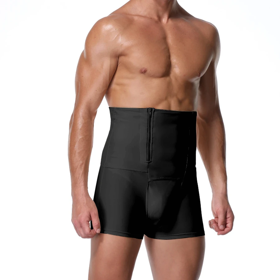 

Online fashion mens tummy trimmer exercise shapewear for men, Black, skin