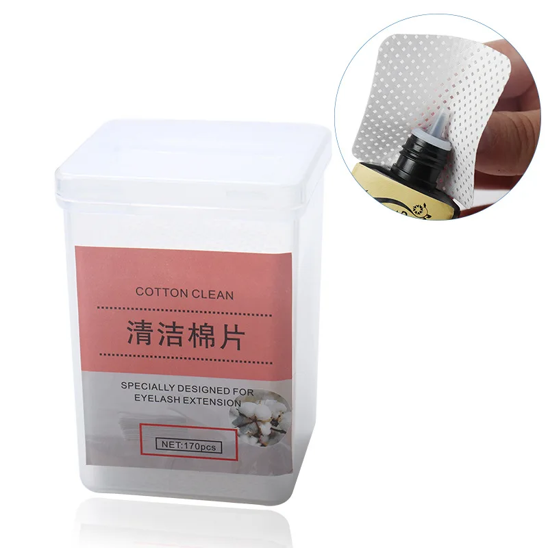 

OEM ODM COTTON CLEAN Eyelash Extension Glue Remover Lint-Free Paper Cotton Pads Lashes Graft Glue Bottle Mouth Cleaning Tools