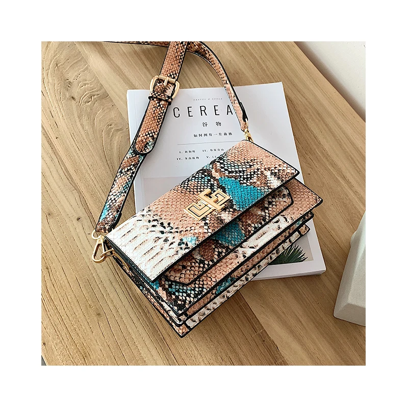 

High Quality Crossbody Small Bag New Fashion Color Serpentine Hasp Shoulder Bag