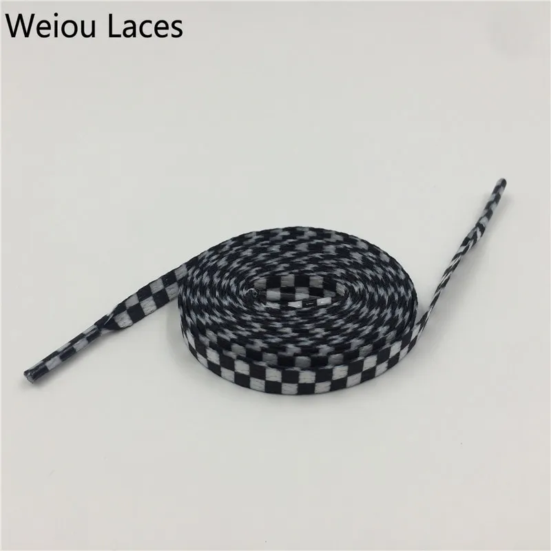 

Weiou Checkered Flat Shoelaces Heat Transfer Shoestring for Sneakers with Custom Design Polyester Shoe Laces with Free shipping, Customized