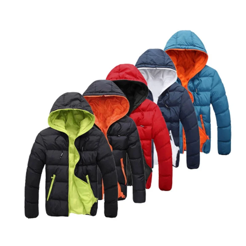 

2021 Winter Custom Fashion Thick Coats Padded Goose Hooded Men Down Jackets