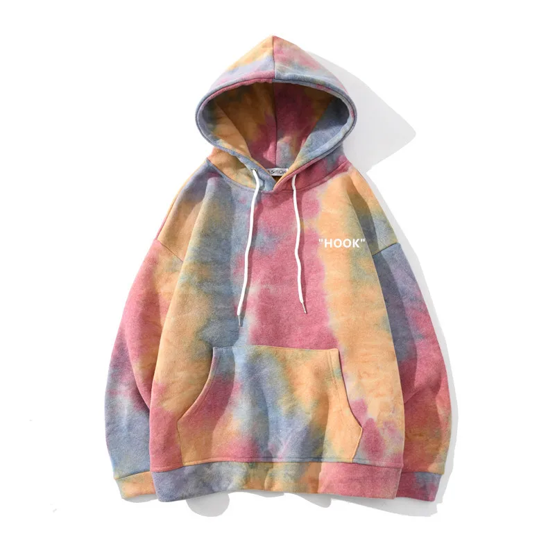 

Wholesale Factory Sweatwear Tye Dye Hoodies Mens die 100% Cotton Terry Mens Pullover Tie dye Hoodie, White