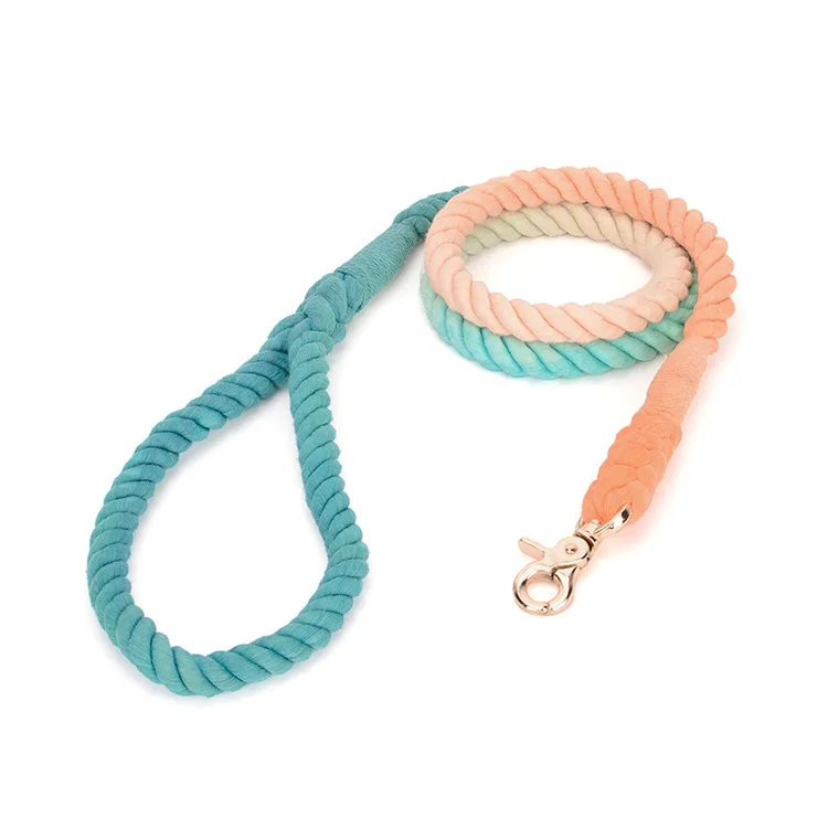 

Wholesale New Pet Dog Collar Traction Rope Cotton Rope Hand-knitted Multi-color Traction Leash Retractable Dog Leash Customize, As same picture
