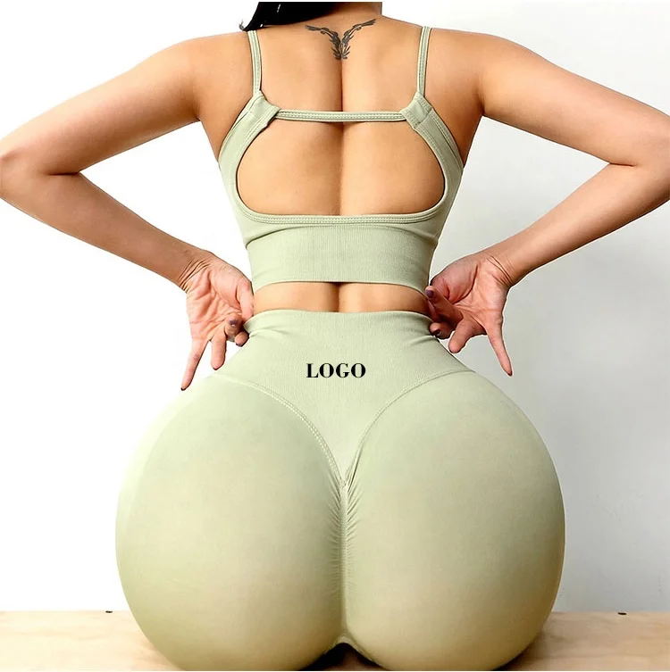 

High quality high waisted workout plus size bum compression booty scrunch butt lift fitness logo yoga seamless leggings, Customized colors