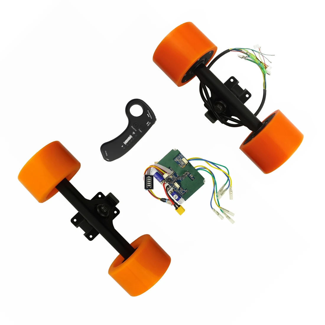 

Truck Skate Board Dual Motor Drive Remote Controller Longboard Hub Brushless Motor Kit Electric Skateboard, Black/orange/red
