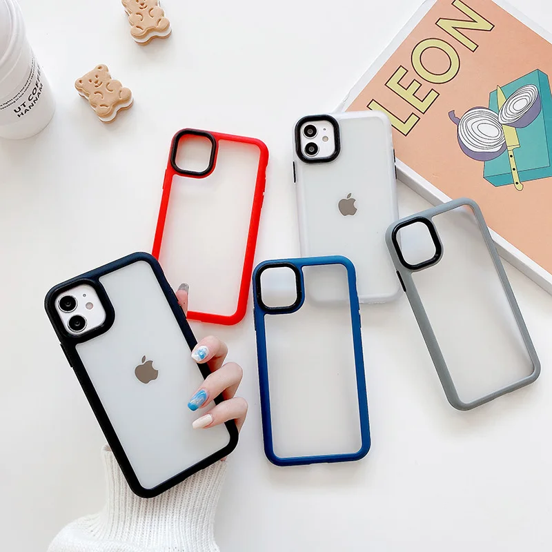 

Shockproof Translucent Matte PC Phone Case For iPhone 12 11 Pro Max Xs Xr Xs Max 7 8 Plus Hard Back Cover, Multi colors