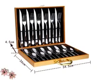 

Knife/Fork/Spoon 24 Piece gifting box Silverware gold Flatware Cutlery Set,Stainless Steel Utensils Service for 4