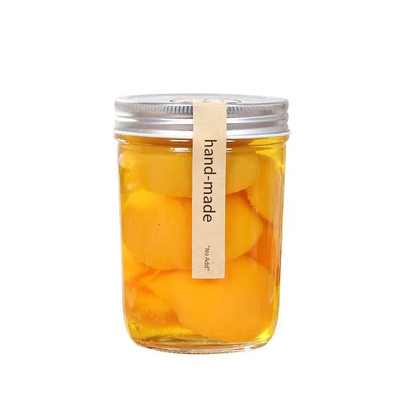 

Stock round canning 500ml clear cake jar with split type lid fruit and vegetable pickling glass container, As shown