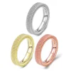 Three color classic diamond ring jewelry hollow men ring titanium