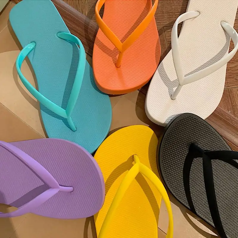 

Custom Printed Beach Solid Sandals Plain Pure Color Blank Flip Flops Cheap Slippers