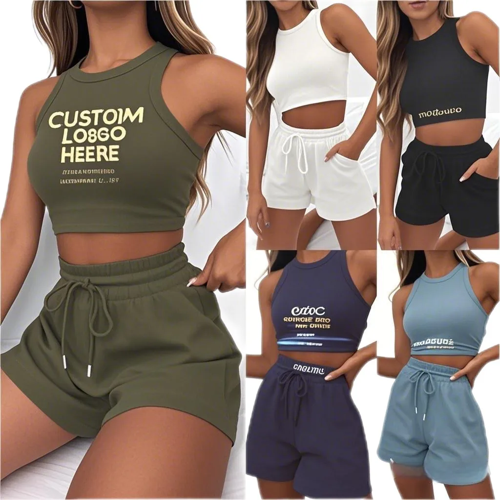 Casual Summer Sleeveless Vest Shorts Set