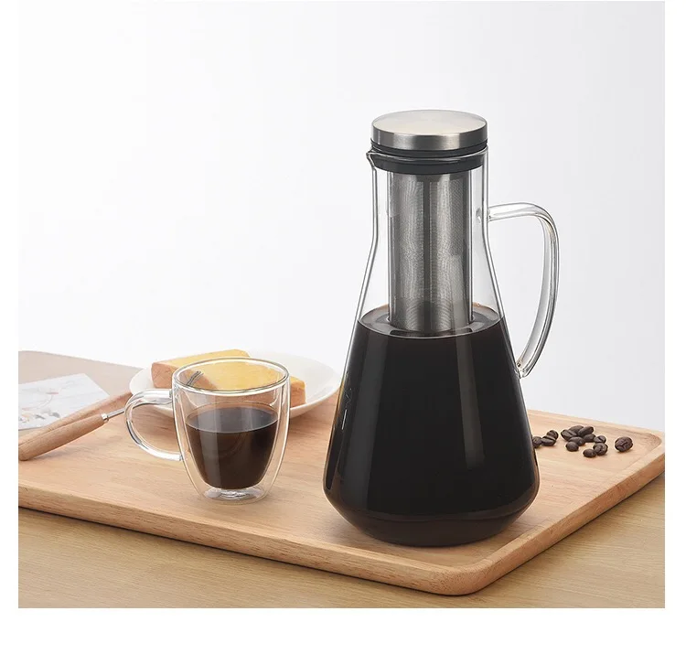 

High quality diamond shape Classic Borosilicate Glass Coffee maker pot with handle