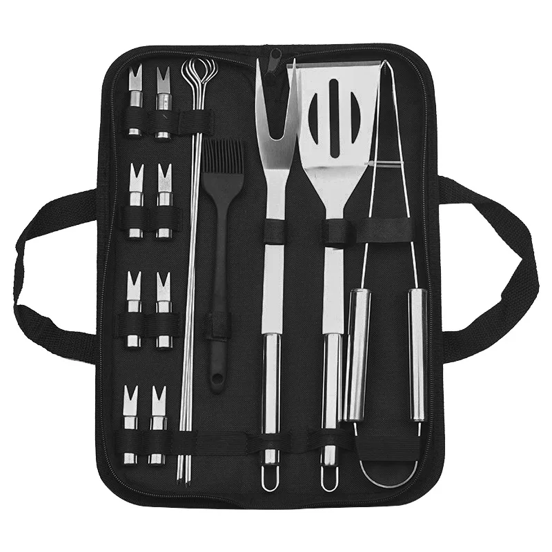 

Outdoor portable tools Barbecue Accessories stainless steel bbq set with oxford bag