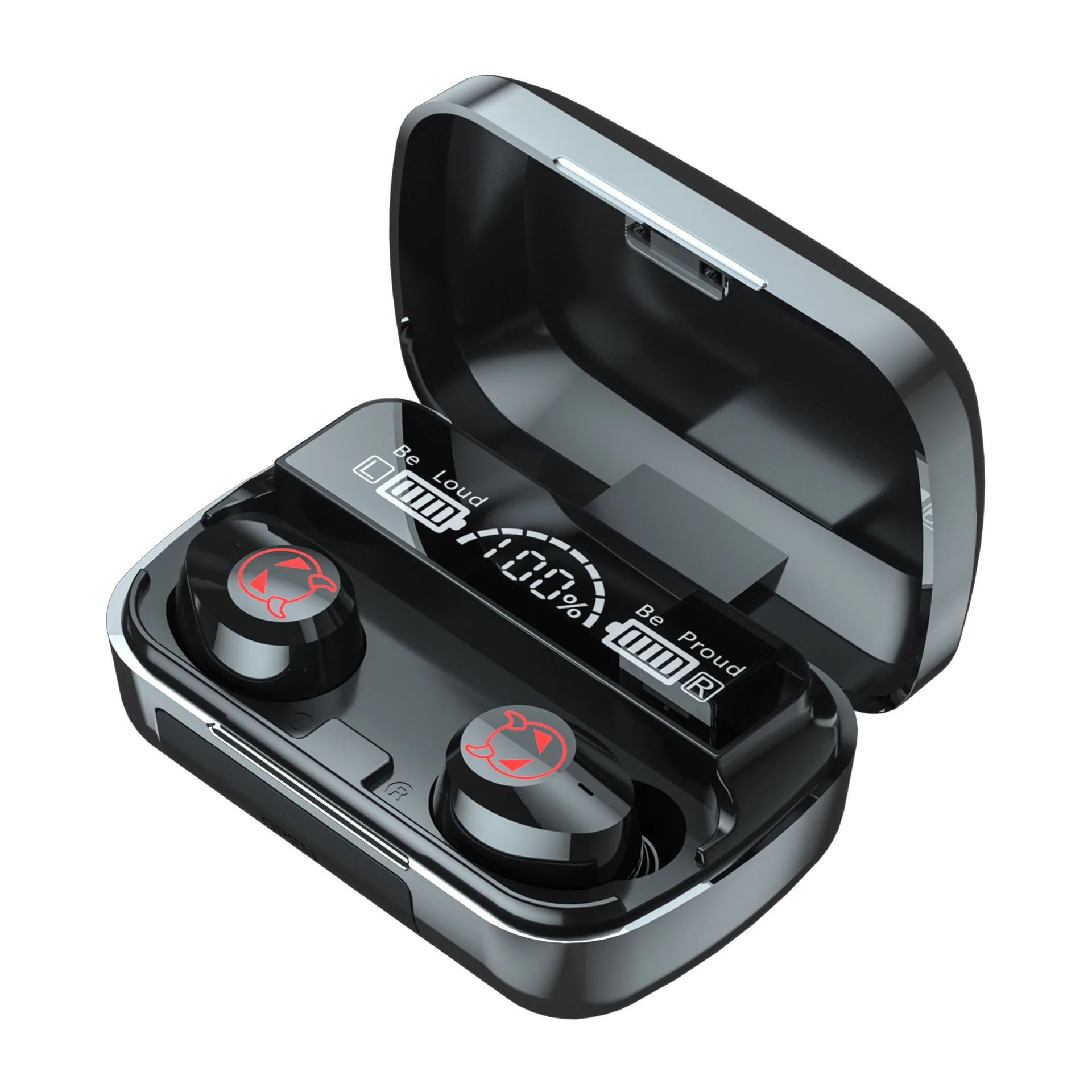 

2021 new wireless earbuds M23 TW earphone 9D Stereo touch BT5.0 Girl's mirror earphones with mic Audifon girls earbuds, Black red pink