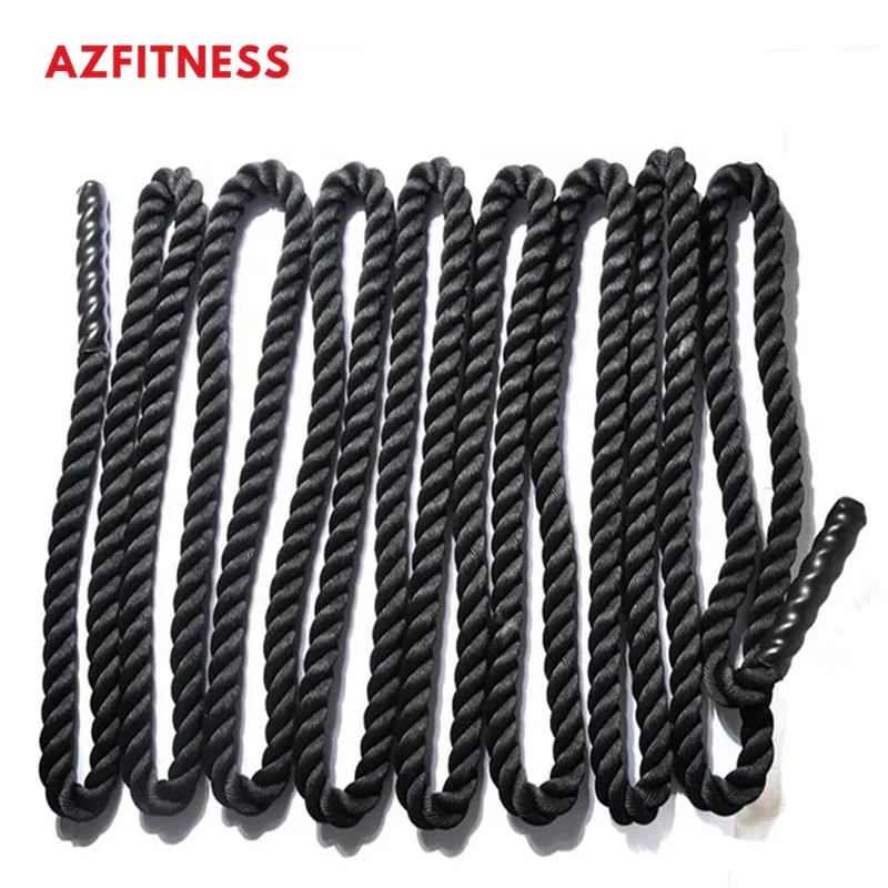 

Polyester Wear Resistant Physical Power High Quality Exercise Workout Gym Equipment Power Training 15m Battle Rope, Black, customize other colors