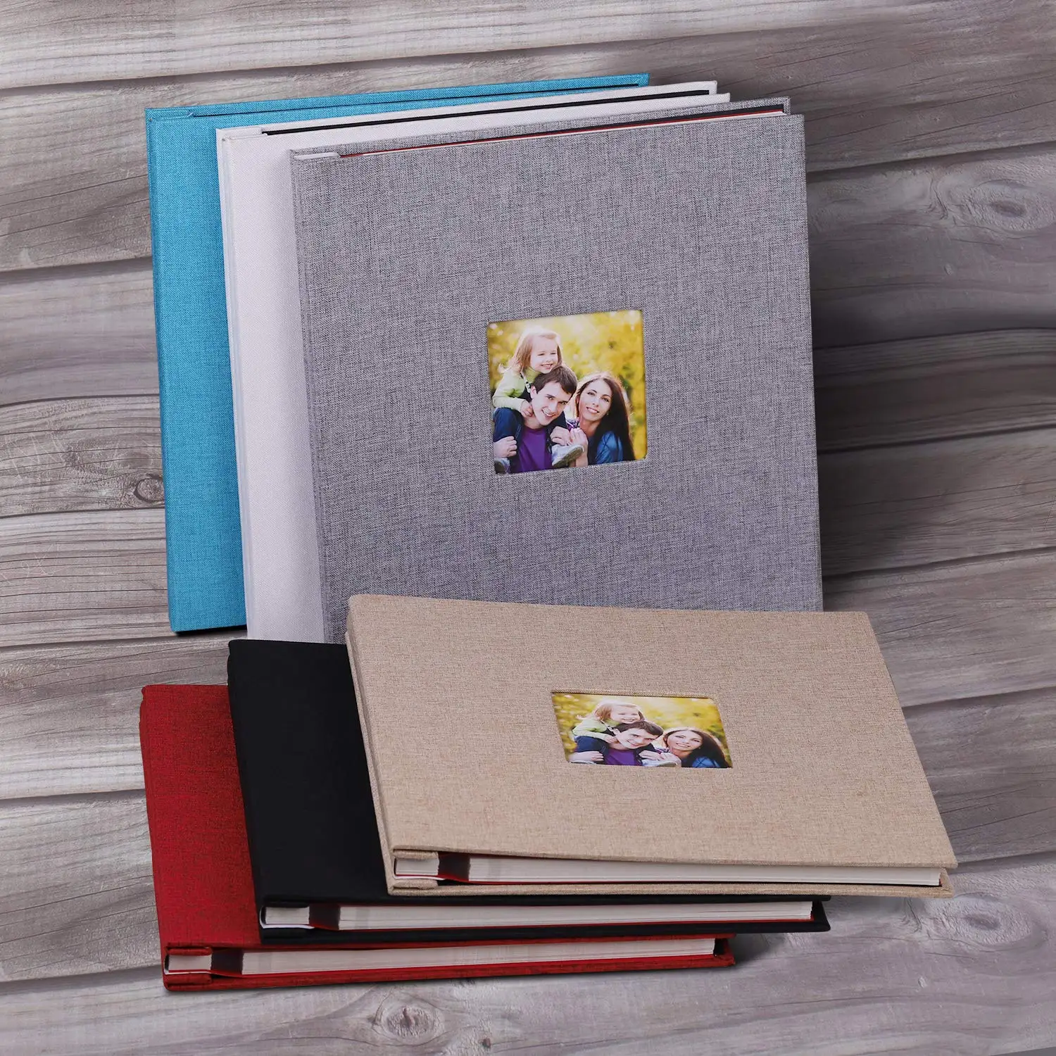 Photo Album Self Adhesive Scrapbook Album For Wedding Family Linen